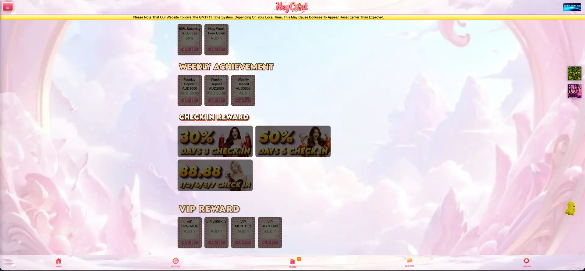 HeyCunt casino promotions and bonus lobby